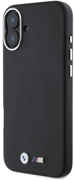 BMW BMHMP16M23 PMWK iPhone 16 Plus 6,7″ juodos spalvos kietas dėklas M Smooth Full Wrapped Metal MagSafe
