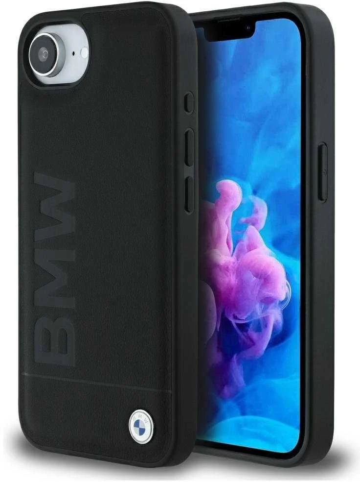 Dėklas BMW Leather Hot Stamp iPhone 16e Case - Juodas