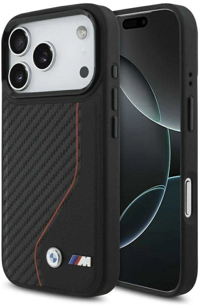 BMW M Carbon Line ir logotipo MagSafe dėklas, skirtas iPhone 17 Pro - Raudona