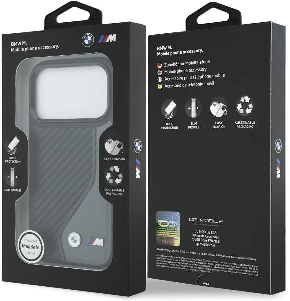BMW M Carbon logotipo „MagSafe“ dėklas, skirtas iPhone 17 Pro – grafito spalvos