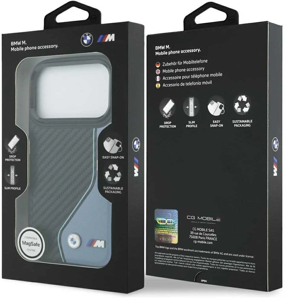 BMW M anglies pluošto logotipo „MagSafe“ dėklas, skirtas „iPhone 17 Pro“ - Mėlyna