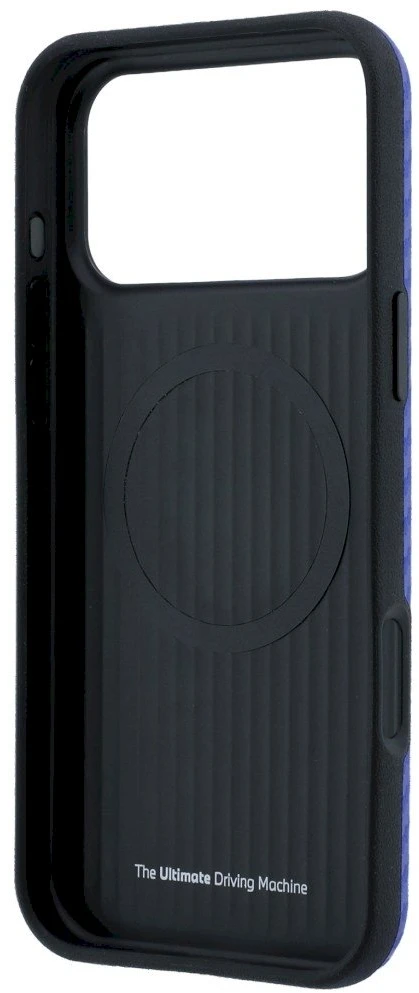 Dėklas BMW case for IPHONE 18 Pro Max/17 Pro Max compatible with MagSafe (Carbon Metal Logo) mėlynas