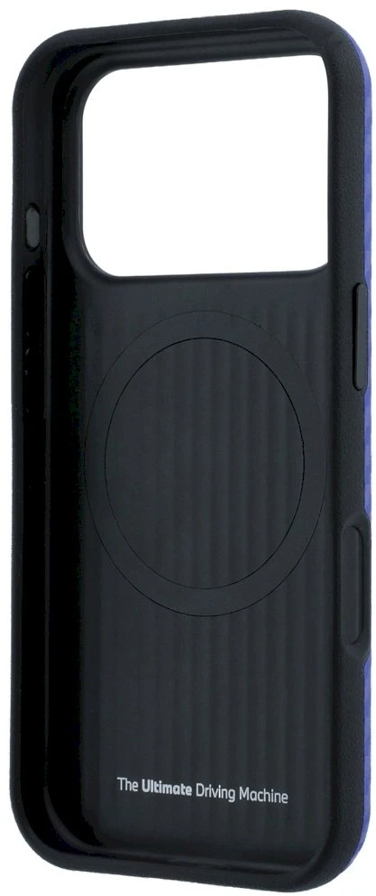 BMW M anglies pluošto rašto MagSafe dėklas, skirtas iPhone 17 Pro / 18 Pro - Mėlyna