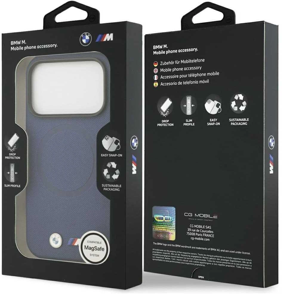 BMW M FW Metal Logo MagSafe dėklas Apple iPhone 17 Pro Navy mėlynos spalvos