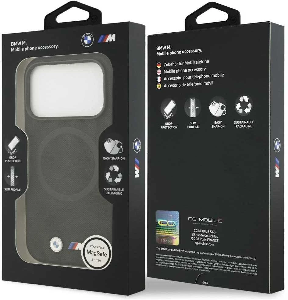 BMW M FW Metal Logo MagSafe dėklas skirtas Apple iPhone 17 Pro Max Juodas