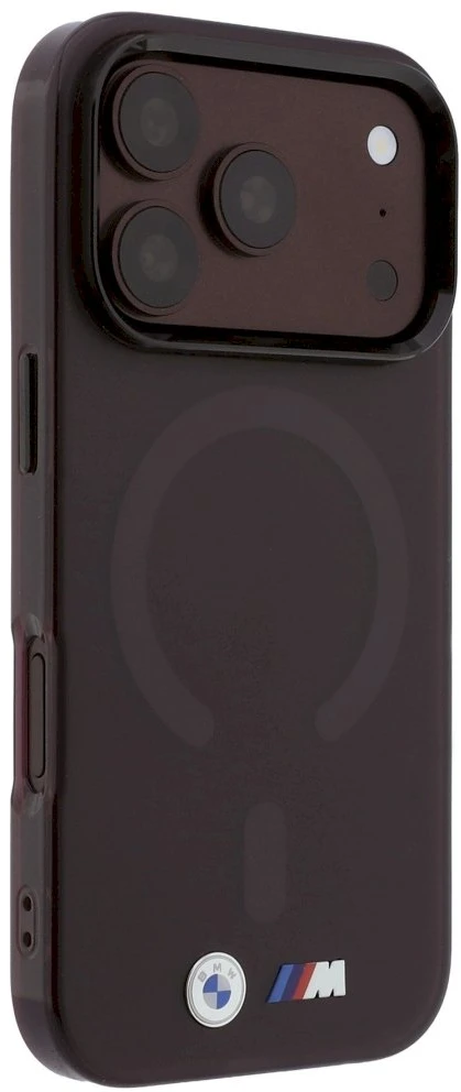 BMW M IML Frosted Metal Logo & Trims MagSafe dėklas, skirtas iPhone 17 Pro Max / 18 Pro Max – Burgundy