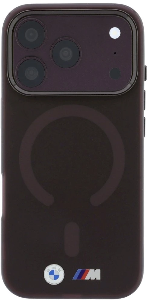 BMW M IML Frosted Metal Logo & Trims MagSafe dėklas, skirtas iPhone 17 Pro Max / 18 Pro Max – Burgundy