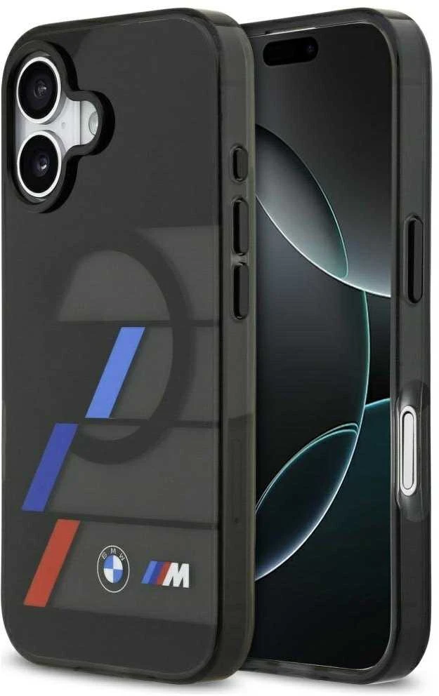 BMW M IML Metal Mygtukai Tricolor Lines MagSafe dėklas Apple iPhone 17 juodos spalvos