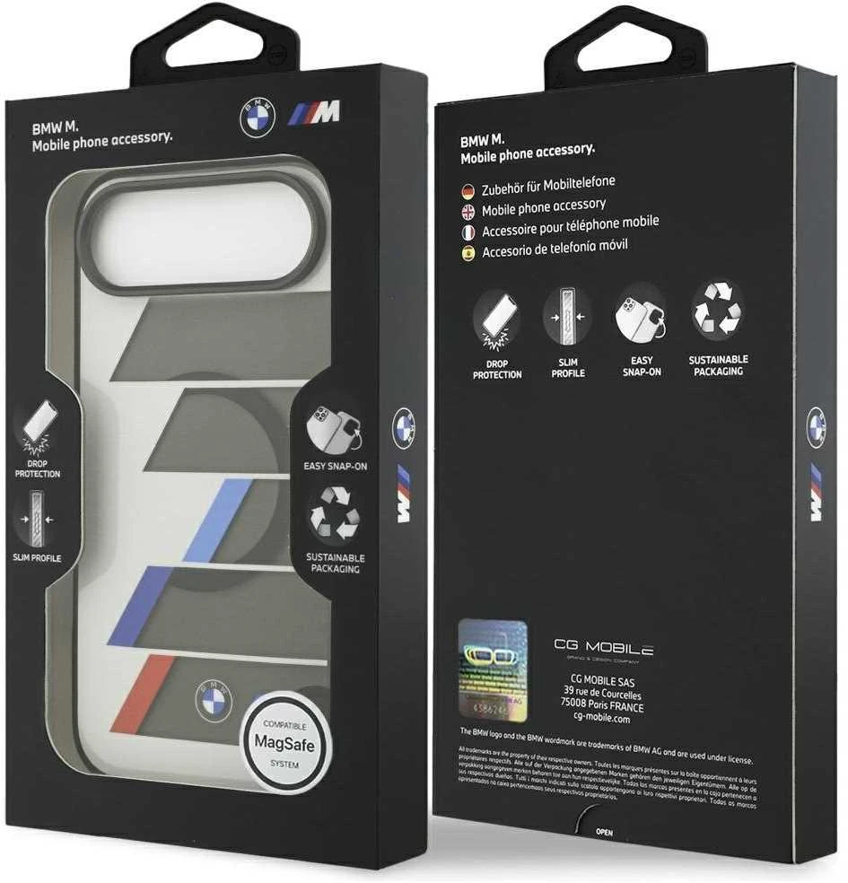 BMW M IML Metal Mygtukai Tricolor Lines MagSafe dėklas Apple iPhone Air anthracite