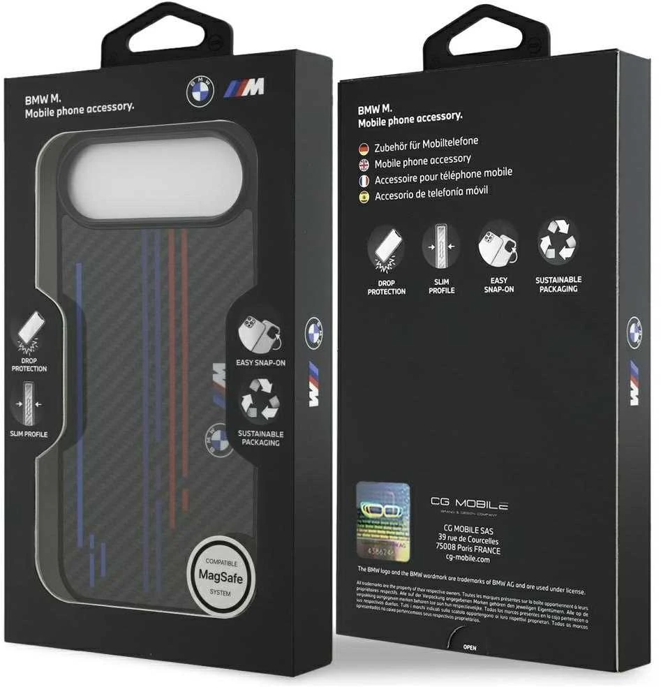 Dėklas BMW M Kevlar Lines & Logo MagSafe Apple iPhone Air juodos spalvos