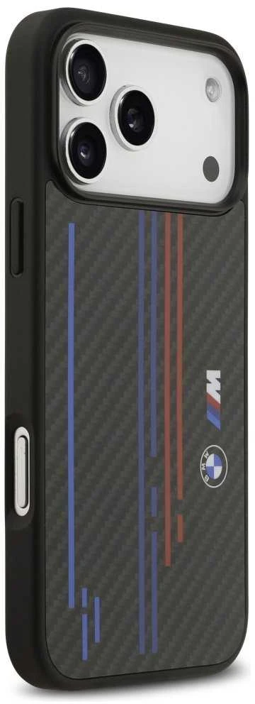 Dėklas BMW M Kevlar Lines & Logo MagSafe Apple iPhone 17 Pro Max juodos spalvos