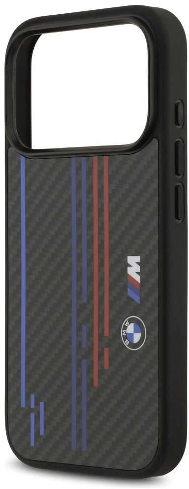 Dėklas BMW M Kevlar Lines & Logo MagSafe Apple iPhone 17 Pro juodos spalvos