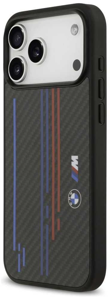 Dėklas BMW M Kevlar Lines & Logo MagSafe Apple iPhone 17 Pro Max juodos spalvos