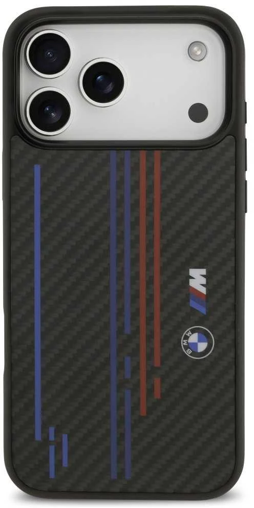 Dėklas BMW M Kevlar Lines & Logo MagSafe Apple iPhone 17 Pro Max juodos spalvos