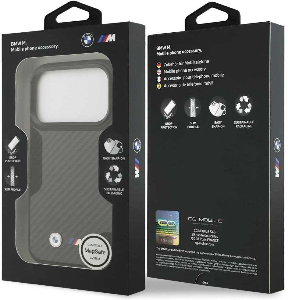 BMW M Kevlar Matt MagSafe dėklas Apple iPhone 17 Pro juodos spalvos