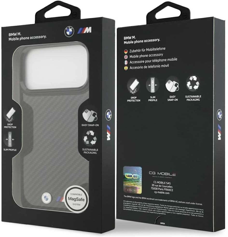 BMW M Kevlar Matt MagSafe dėklas Apple iPhone 17 Pro Max juodos spalvos