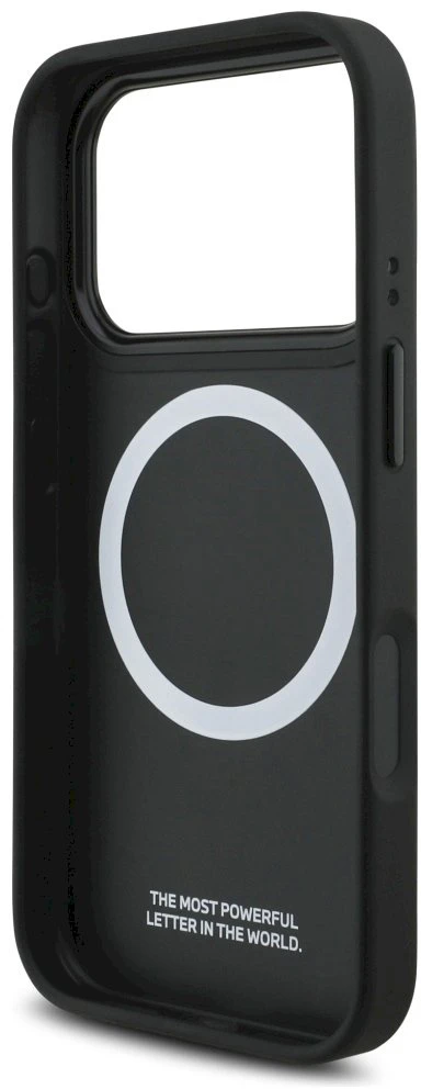 Dėklas BMW M Perforated Stripe Logo MagSafe iPhone 17 Pro pilkas