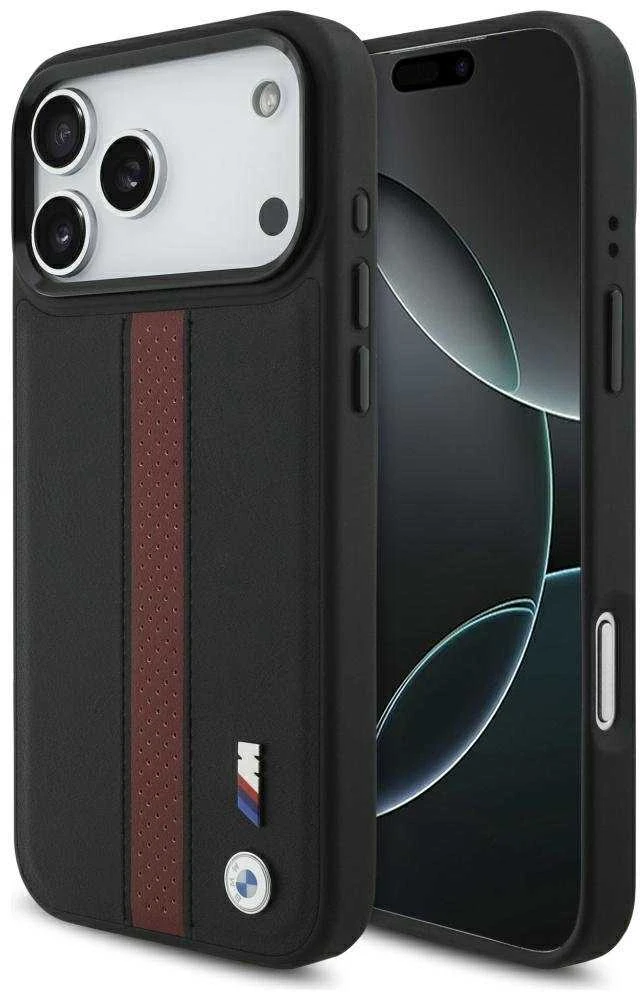 Dėklas BMW M Perforated Stripe Logo MagSafe Apple iPhone 17 Pro Max red