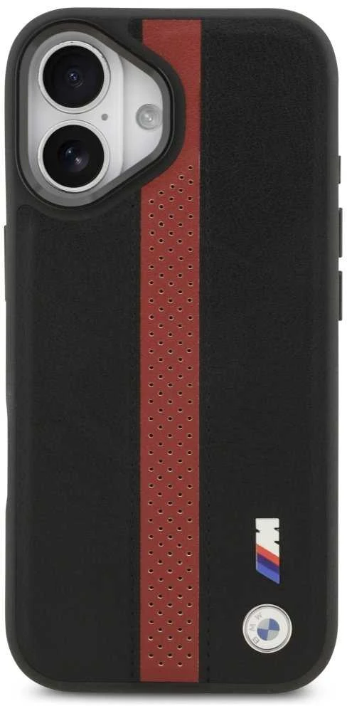 BMW M Perskirtasated Stripe Logo MagSafe dėklas skirtas Apple iPhone 17 raudonos spalvos