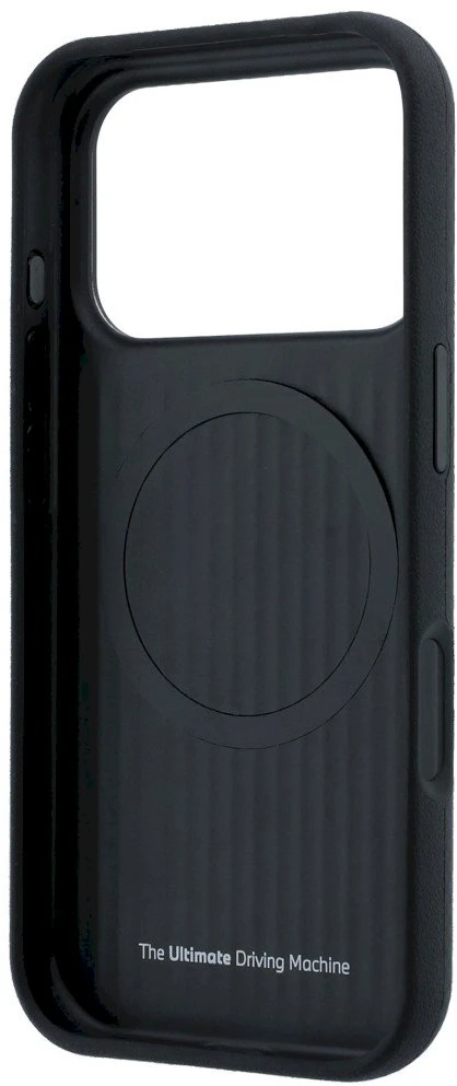 Dėklas BMW M Quadrille Kevlar Metal Logo MagSafe Case, skirtas iPhone 17 Pro Max / 18 Pro Max – Juodas