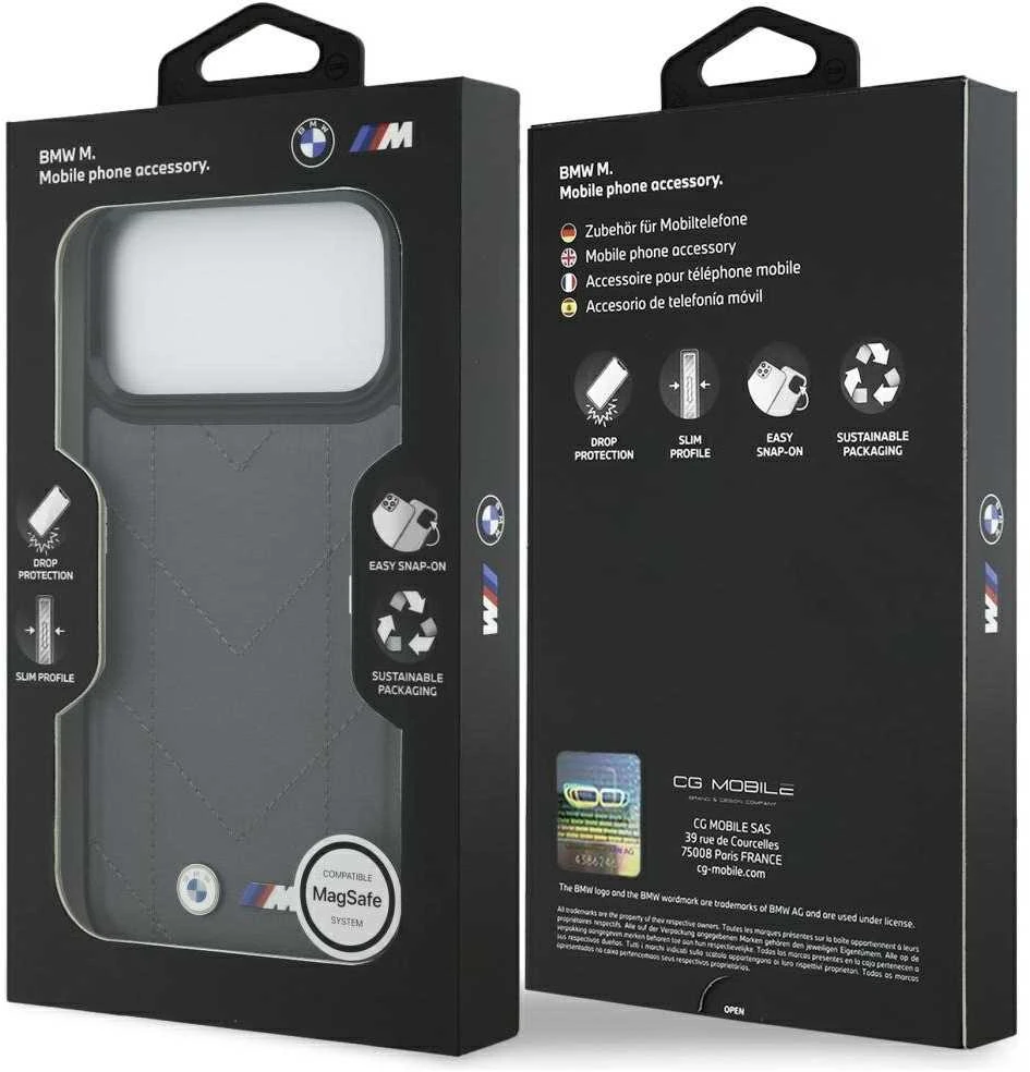 Dėklas BMW M Quilted Logo MagSafe Apple iPhone 17 Pro Max anthracite