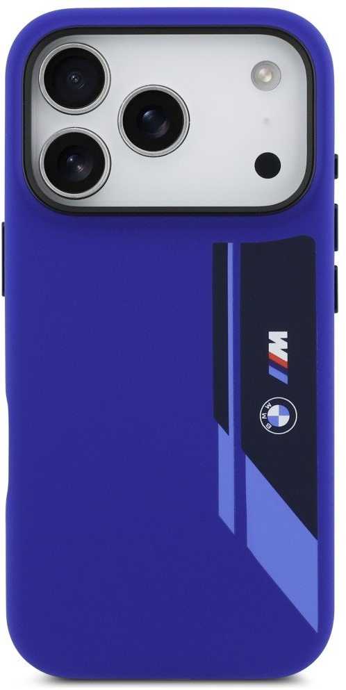 Dėklas BMW M Silicon Vertical Logo MagSafe skirtas Apple iPhone 17 Pro navy