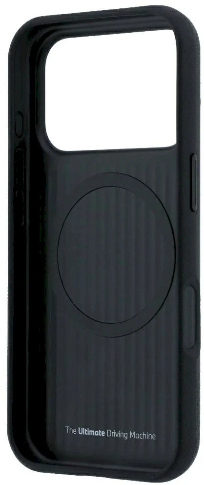 Dėklas BMW M Tire Track Metal Logo MagSafe Case, skirta iPhone 17 Pro / 18 Pro - Juoda