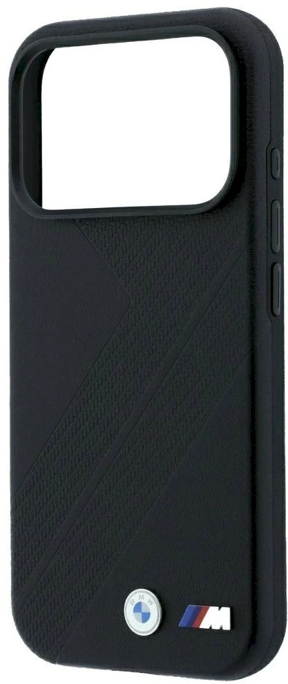 Dėklas BMW M Tire Track Metal Logo MagSafe Case for iPhone 17 Pro Max / 18 Pro Max - Juoda