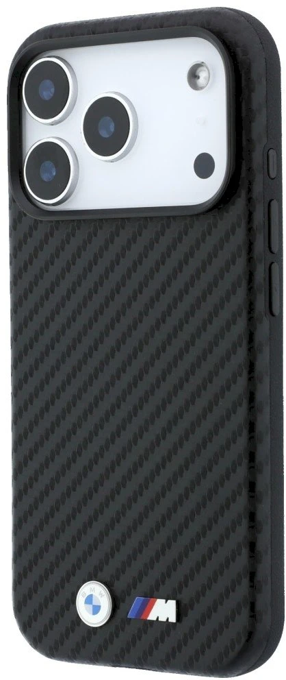 Dėklas BMW M Carbon Metal Logo MagSafe skirtas iPhone 18 Pro Max juodas