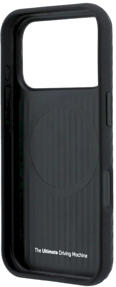 Dėklas BMW M Carbon Metal Logo MagSafe skirtas iPhone 18 Pro Max juodas