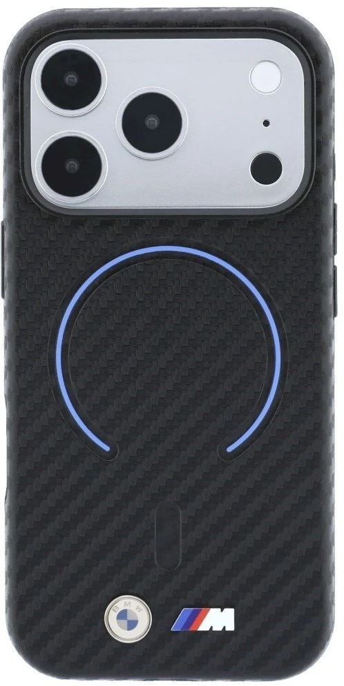 Dėklas BMW M Carbon Printed Ring MagSafe Case, skirtas iPhone 17 Pro Max / 18 Pro Max - Juodas