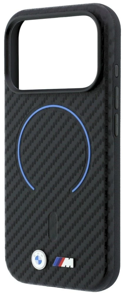 Dėklas BMW M Carbon Printed Ring MagSafe Case for iPhone 17 Pro / 18 Pro - Juoda