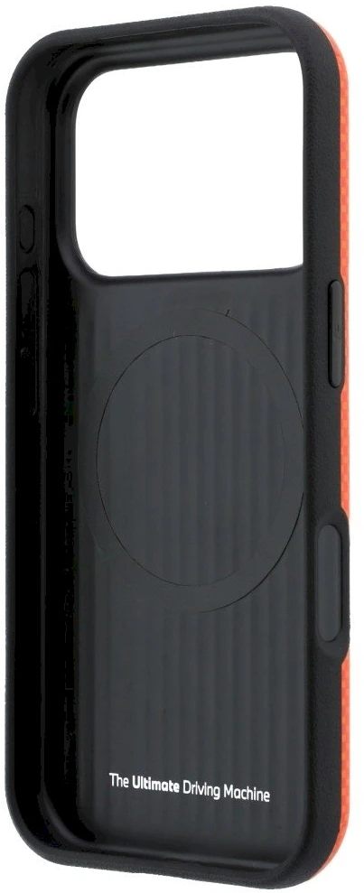 Dėklas BMW M Quadrille Kevlar Metal Logo MagSafe Case, skirtas iPhone 17 Pro / 18 Pro - Oranžinė