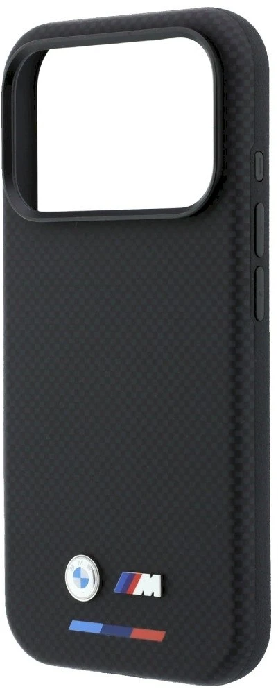BMW M Quadrille Kevlar trispalvis & Metalinis logotipas MagSafe dėklas iPhone 17 Pro Max / 18 Pro Max - Juodas