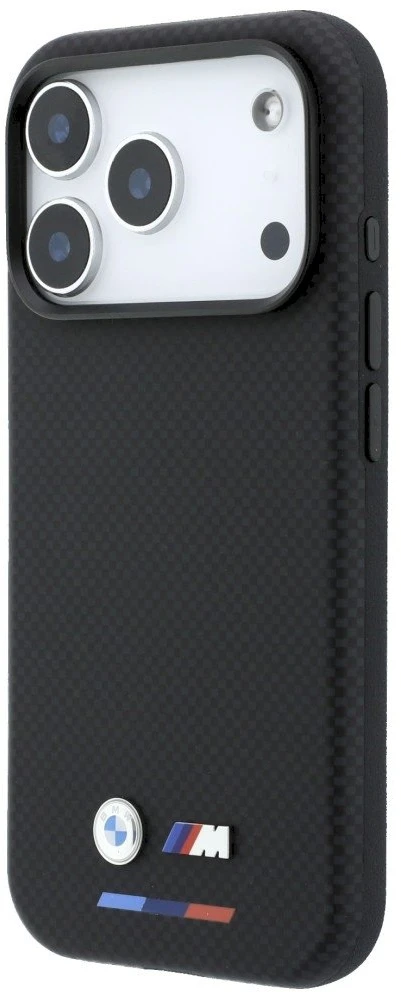 BMW M Quadrille Kevlar trispalvis & Metalinis logotipas MagSafe dėklas iPhone 17 Pro Max / 18 Pro Max - Juodas