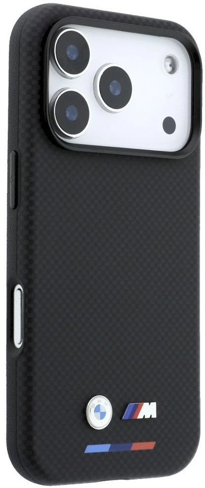 BMW M Quadrille Kevlar trispalvis & Metalinis logotipas MagSafe dėklas iPhone 17 Pro Max / 18 Pro Max - Juodas