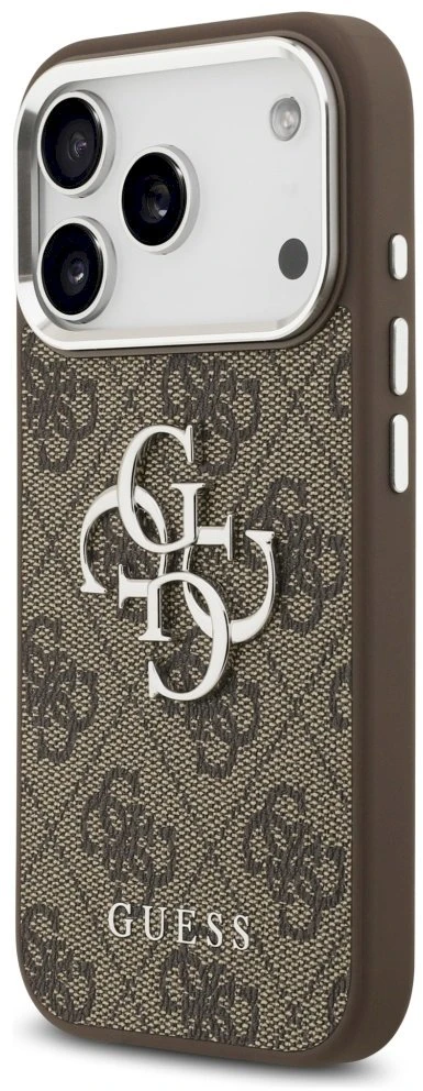 Dėklas Guess 4G Big 4G Classic Logo iPhone 17 Pro rudos spalvos sidabrinis