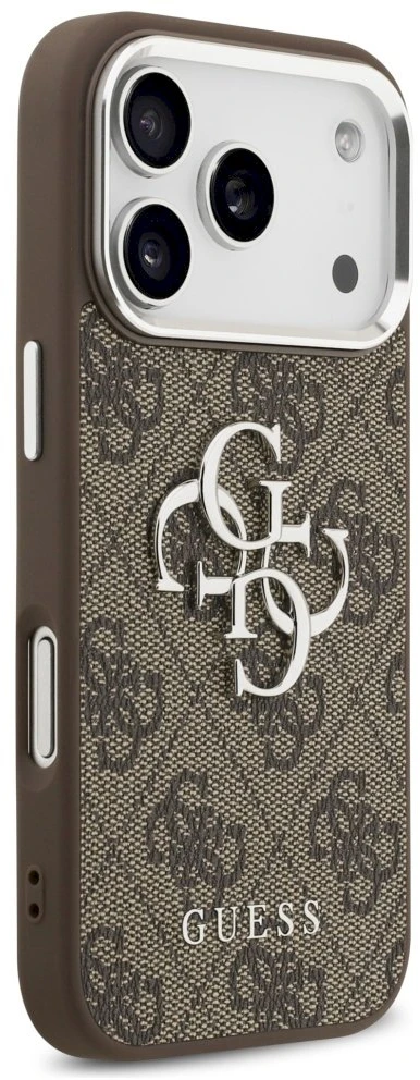 Dėklas Guess 4G Big 4G Classic Logo iPhone 17 Pro rudos spalvos sidabrinis