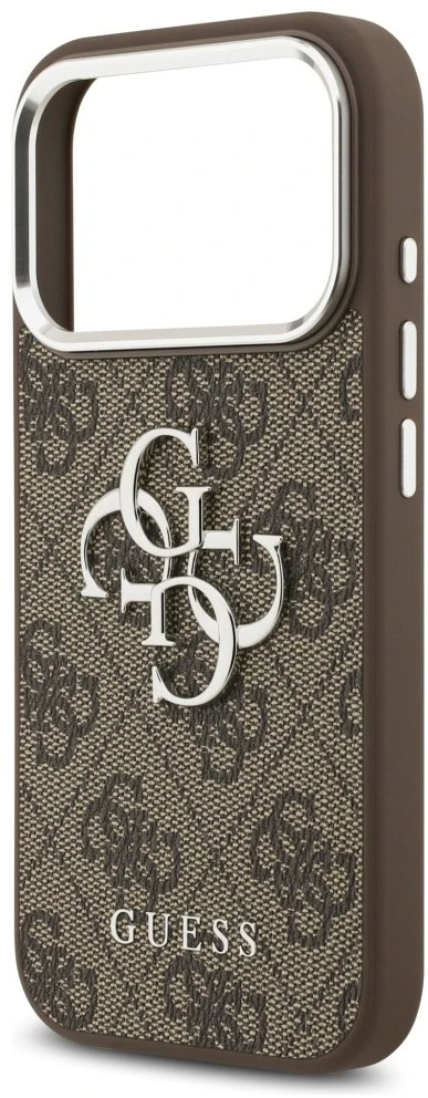 Dėklas Guess 4G Big 4G Classic Logo iPhone 17 Pro rudos spalvos sidabrinis