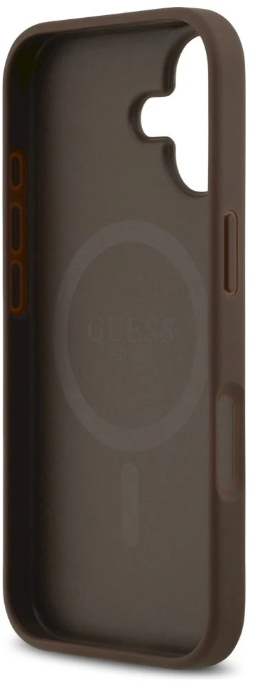 Dėklas Guess 4G Circle Classic Logo MagSafe Apple iPhone 17 rudos spalvos