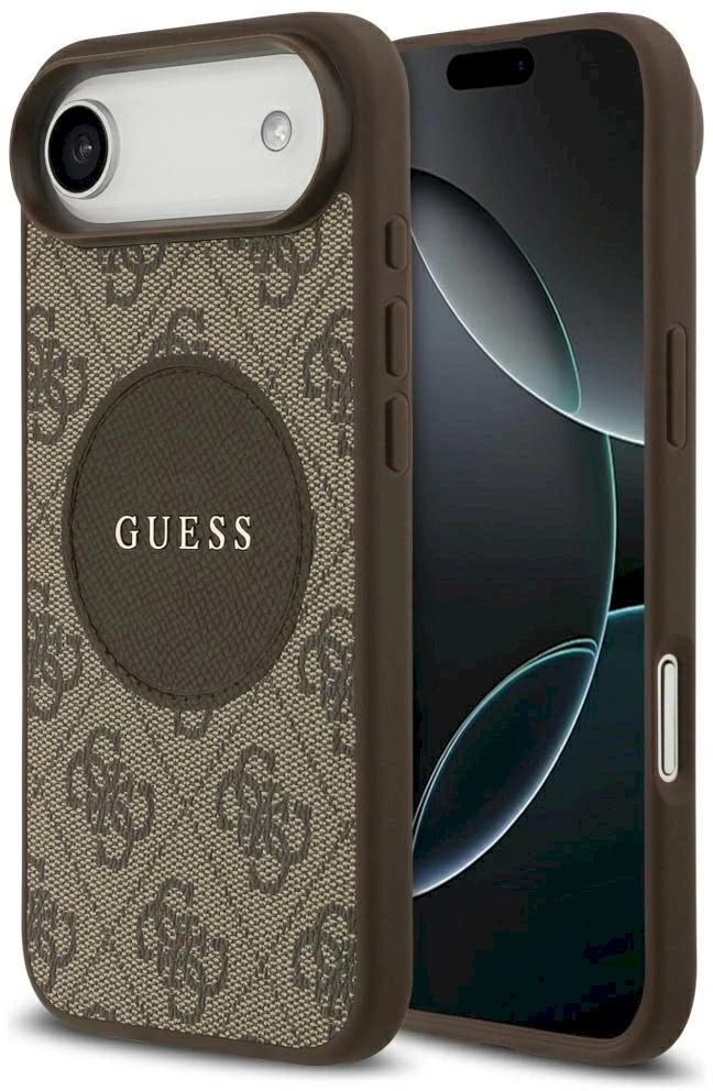„Guess 4G Circle Classic Logo MagSafe“ dėklas, skirtas „iPhone Air“ – rudas