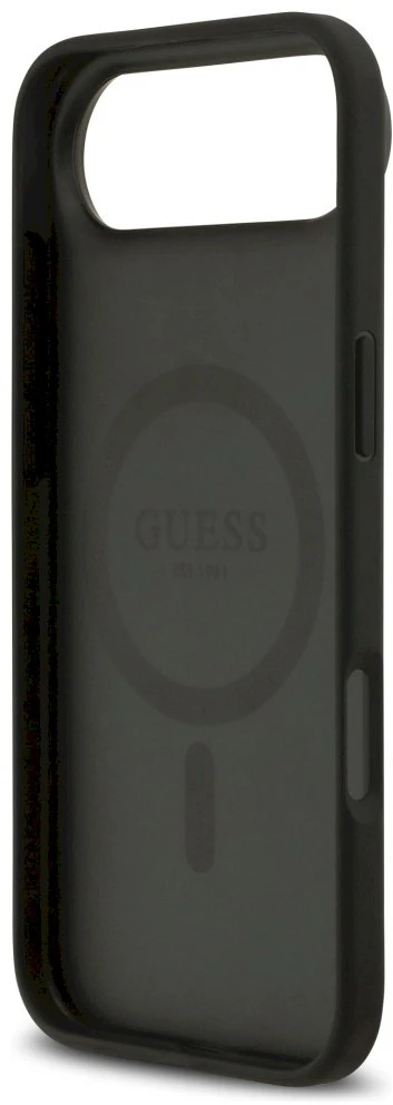 Dėklas GUESS 4G Circle Classic Logo MagSafe skirtas Apple iPhone 17 Air juodos spalvos