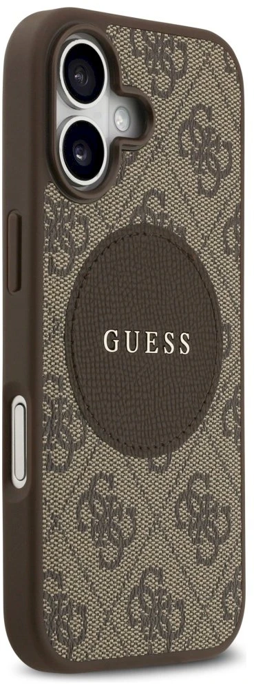 Dėklas Guess 4G Circle Classic Logo MagSafe Apple iPhone 17 rudos spalvos