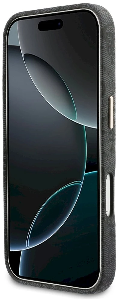 GUESS dėklas, skirtas IPHONE 17 Pro Max, suderinamas su MagSafe GUHMP17X5P4FWMSK (PU FW 4G Script) juodas