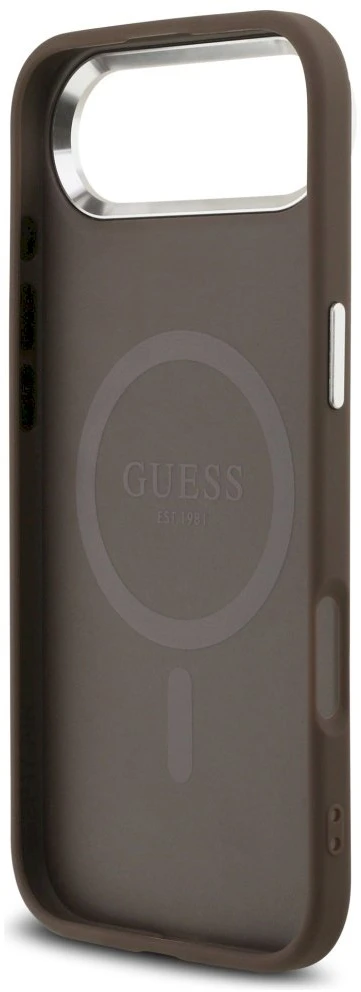 „Guess 4G“ trikampio logotipo „MagSafe“ dėklas, skirtas „iPhone Air“ – ruda