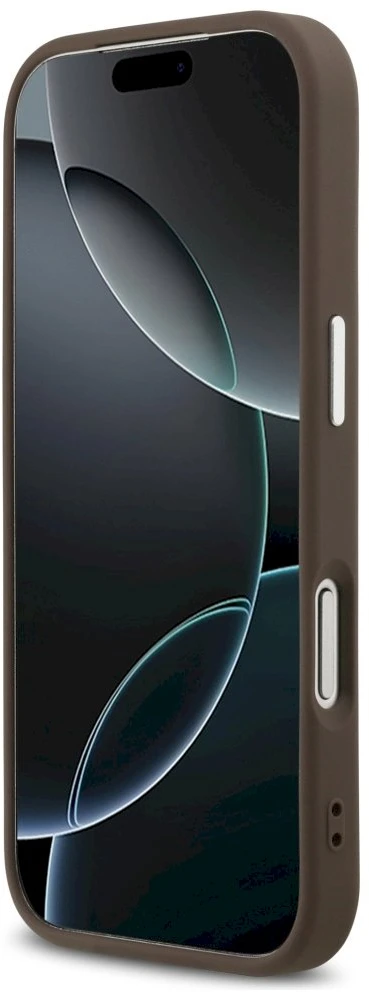 GUESS dėklas, skirtas IPHONE 17 Pro, suderinamas su MagSafe GUHMP17LP4TSRCMW (PU 4G su trikampio logotipu SL), ruda