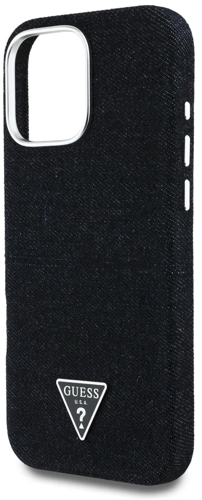 Dėklas Guess Denim Triangle Logo MagSafe iPhone 16 Pro Max Case - Juodas