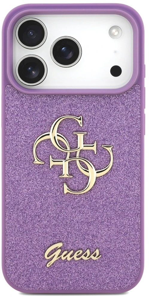 Dėklas Guess Fixed Glitter Big 4G Apple iPhone 17 Pro lilac