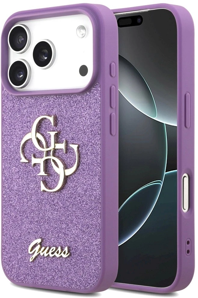 Dėklas Guess Fixed Glitter Big 4G Apple iPhone 17 Pro lilac