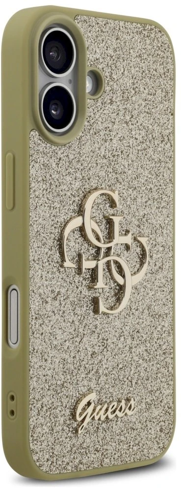 Dėklas Guess Fixed Glitter Big 4G skirtas Apple iPhone 17 aukso spalvos